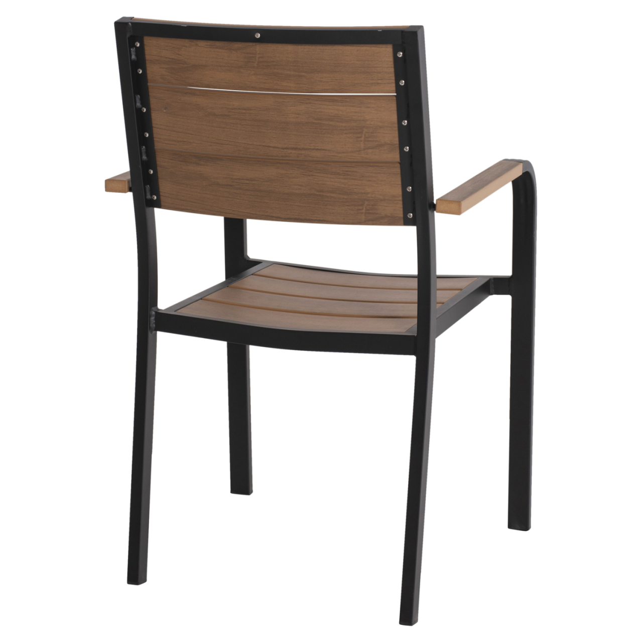 ARMCHAIR ALUMINUM SAGA HM5127.03 BLACK WITH POLYWOOD SEAT AND BACKREST 56x55x85,5Hcm. [5]