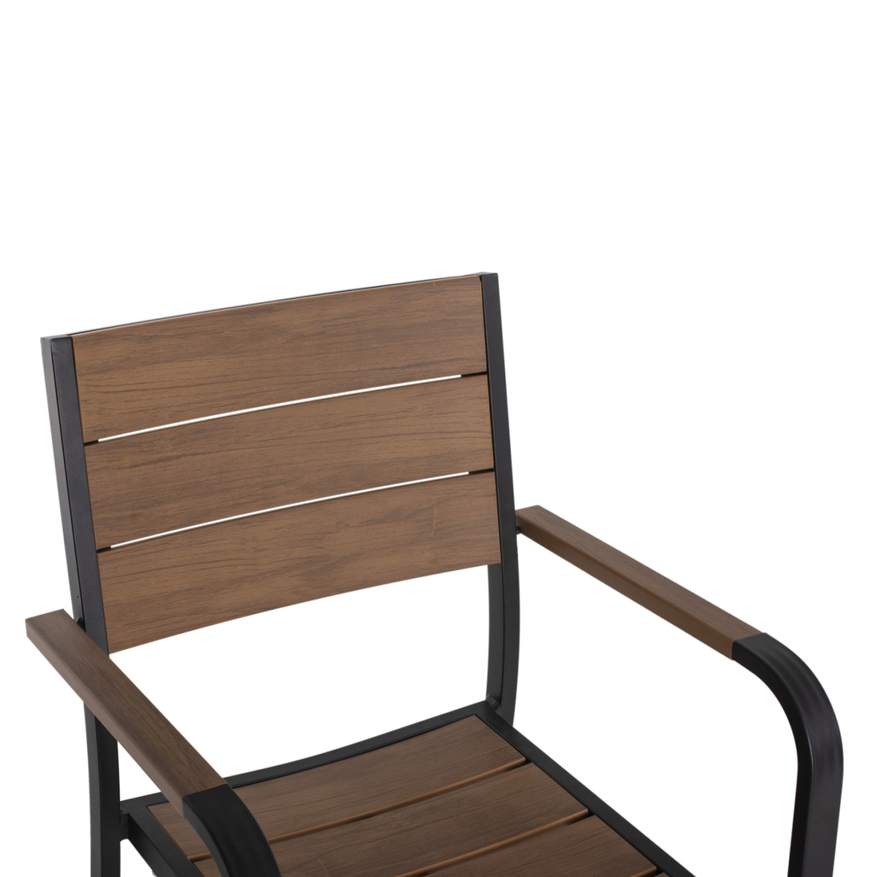 ARMCHAIR ALUMINUM SAGA HM5127.03 BLACK WITH POLYWOOD SEAT AND BACKREST 56x55x85,5Hcm. [7]