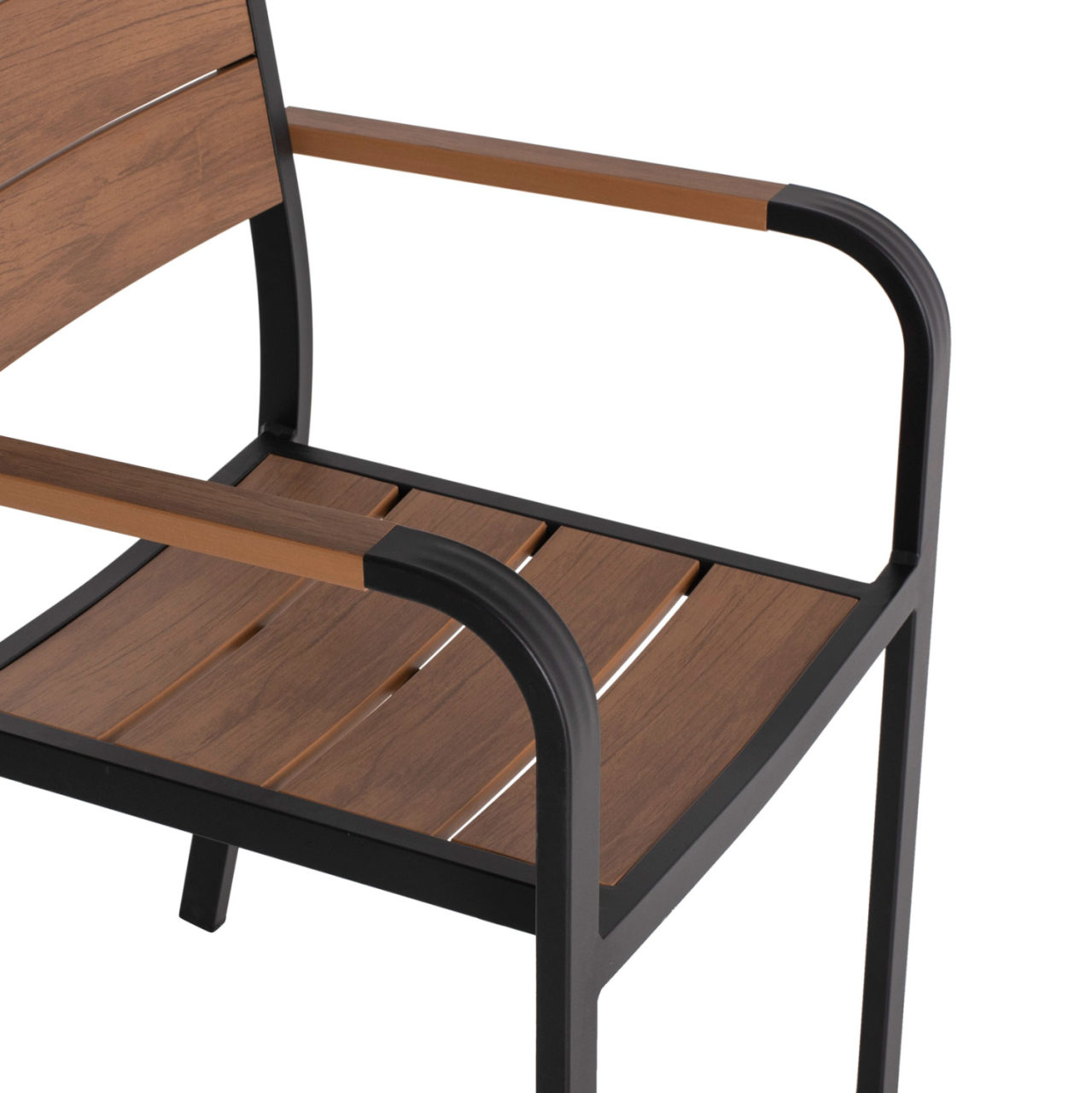 ARMCHAIR ALUMINUM SAGA HM5127.03 BLACK WITH POLYWOOD SEAT AND BACKREST 56x55x85,5Hcm. [9]