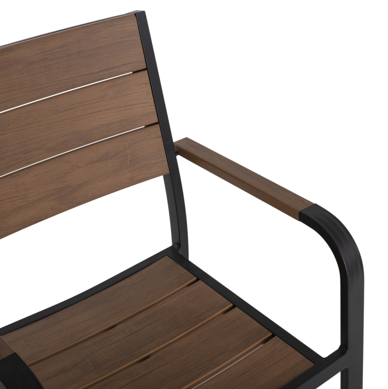 ARMCHAIR ALUMINUM SAGA HM5127.03 BLACK WITH POLYWOOD SEAT AND BACKREST 56x55x85,5Hcm. [8]
