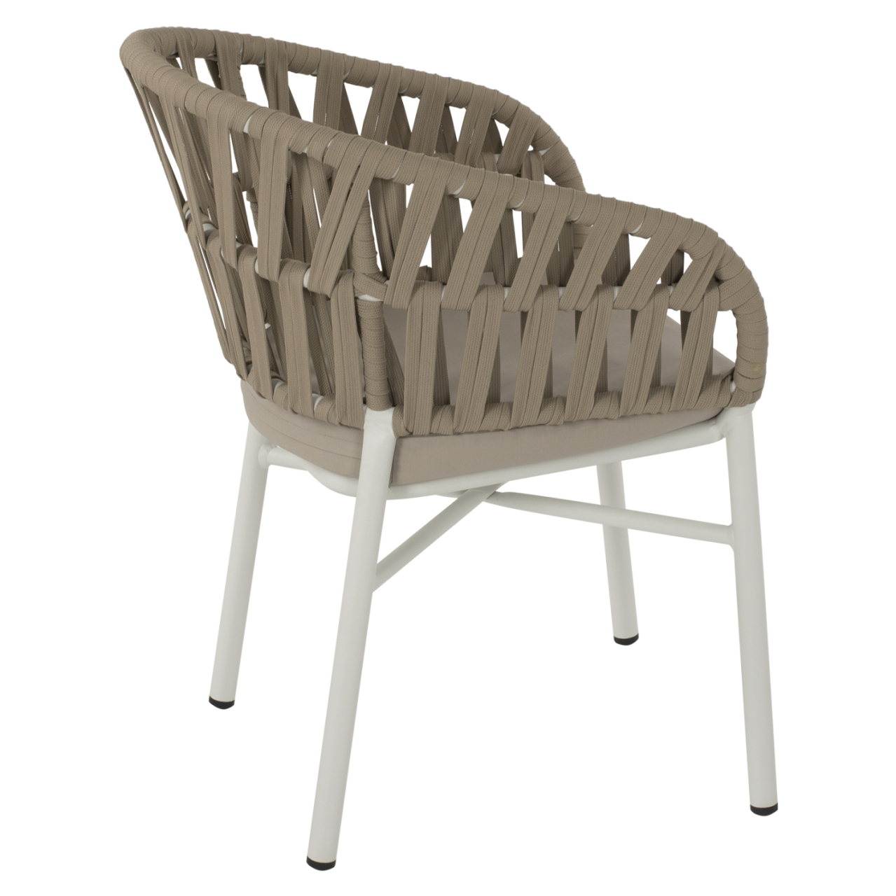 ARMCHAIR ALUMINUM WHITE WITH BEIGE ROPE 57x56x78Η cm.HM5857.02 [5]