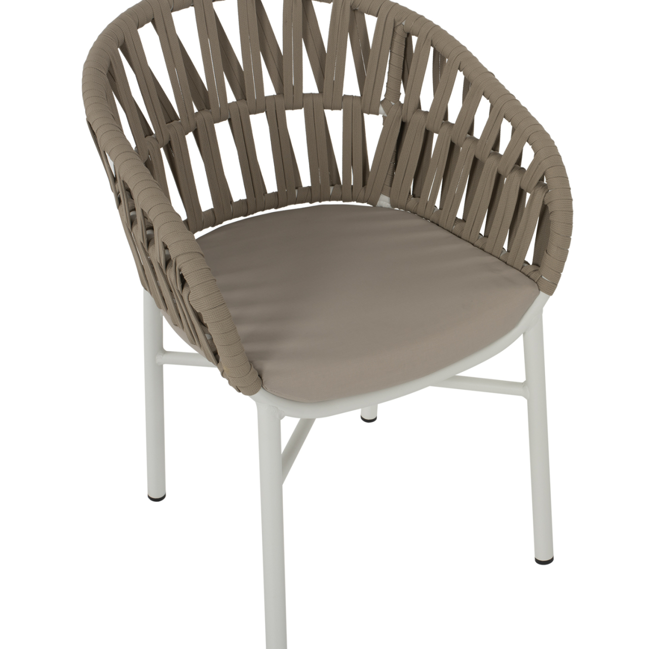 ARMCHAIR ALUMINUM WHITE WITH BEIGE ROPE 57x56x78Η cm.HM5857.02 [8]