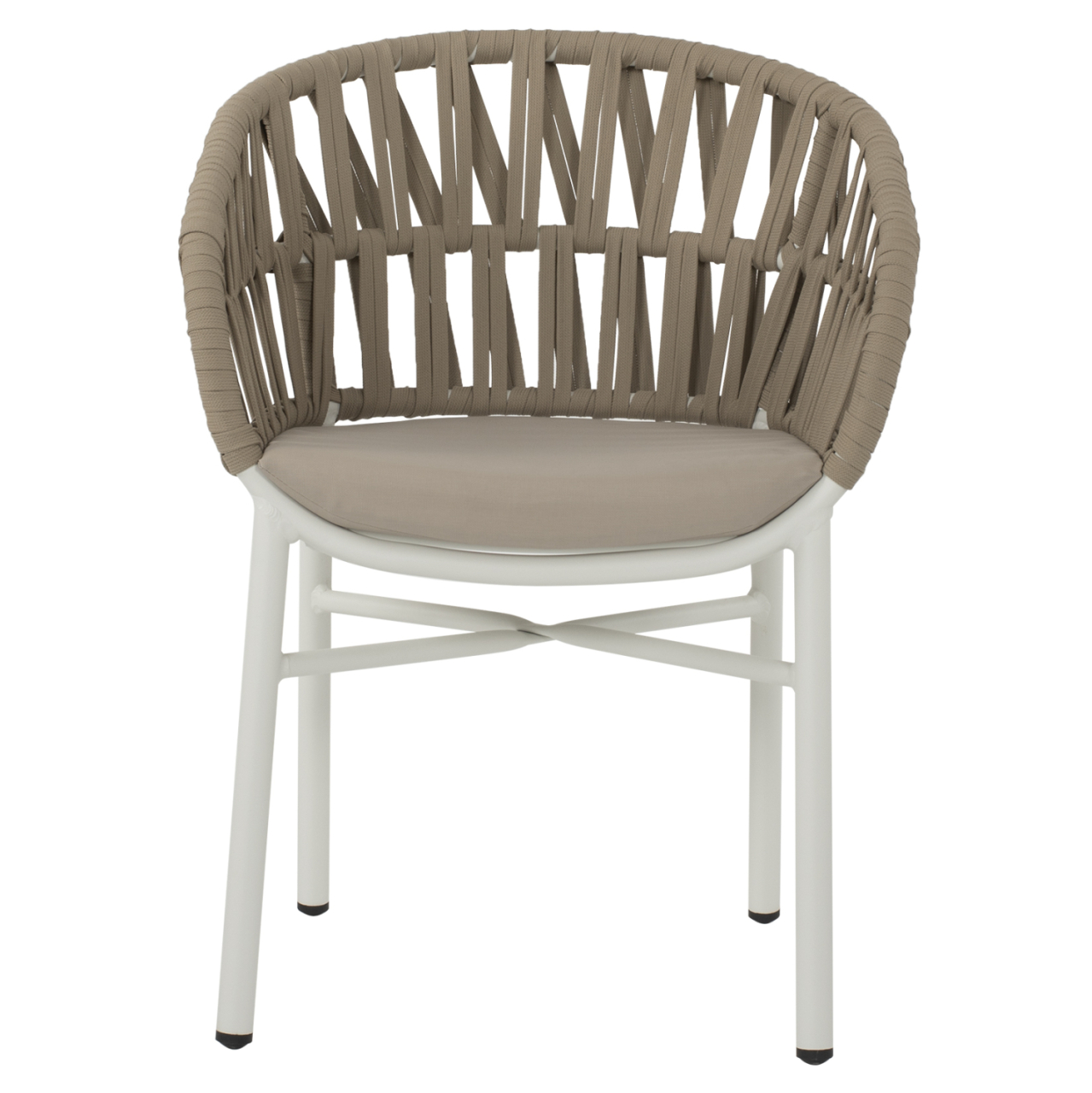 ARMCHAIR ALUMINUM WHITE WITH BEIGE ROPE 57x56x78Η cm.HM5857.02 [3]
