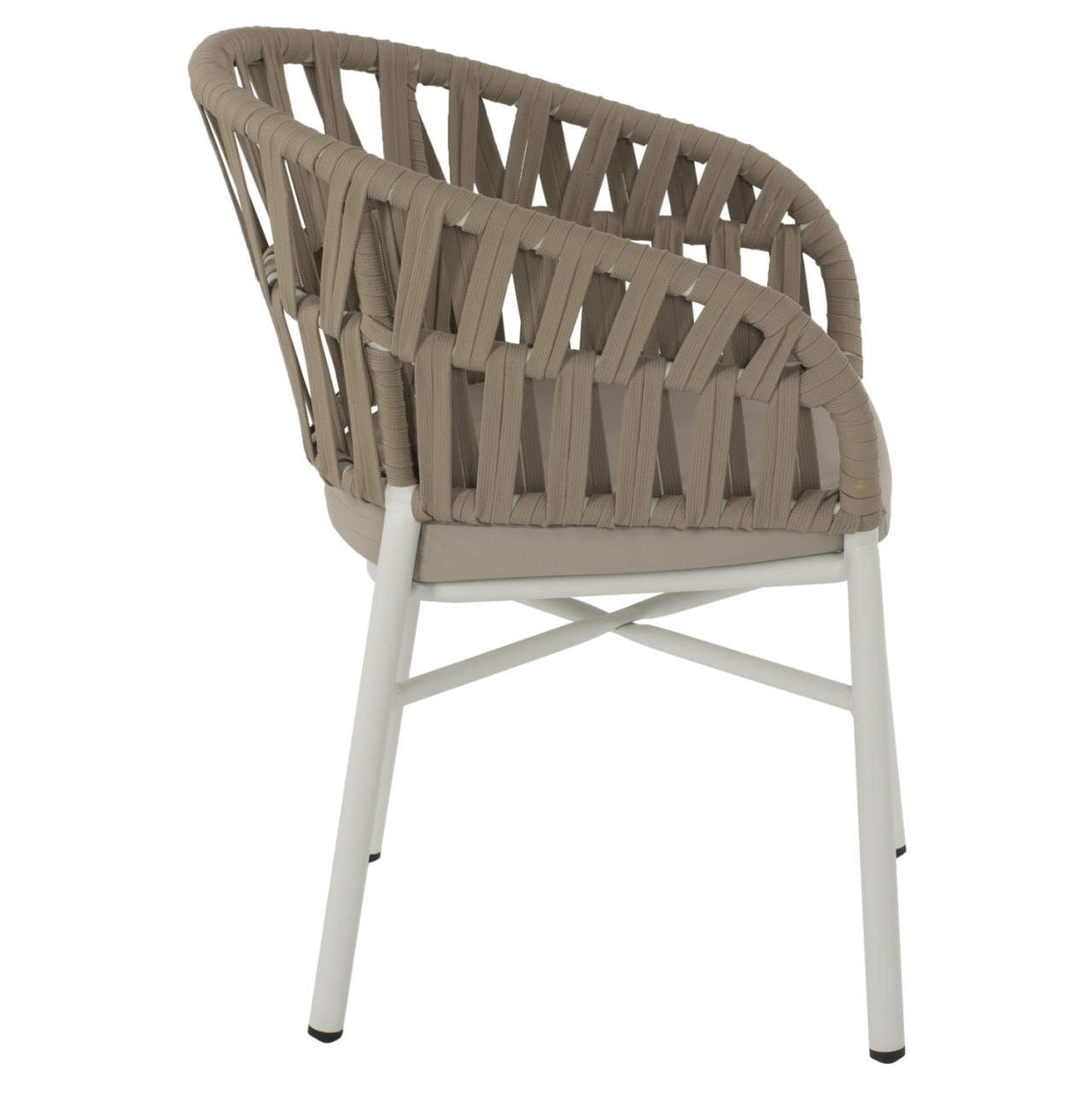 ARMCHAIR ALUMINUM WHITE WITH BEIGE ROPE 57x56x78Η cm.HM5857.02 [4]