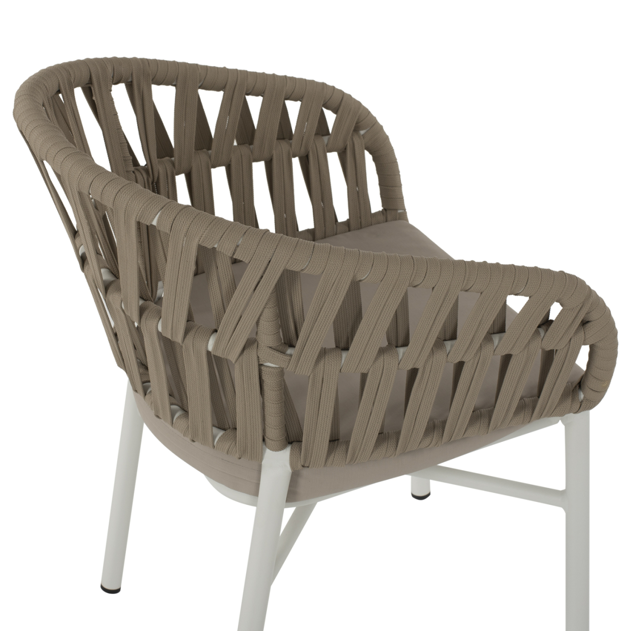 ARMCHAIR ALUMINUM WHITE WITH BEIGE ROPE 57x56x78Η cm.HM5857.02 [10]