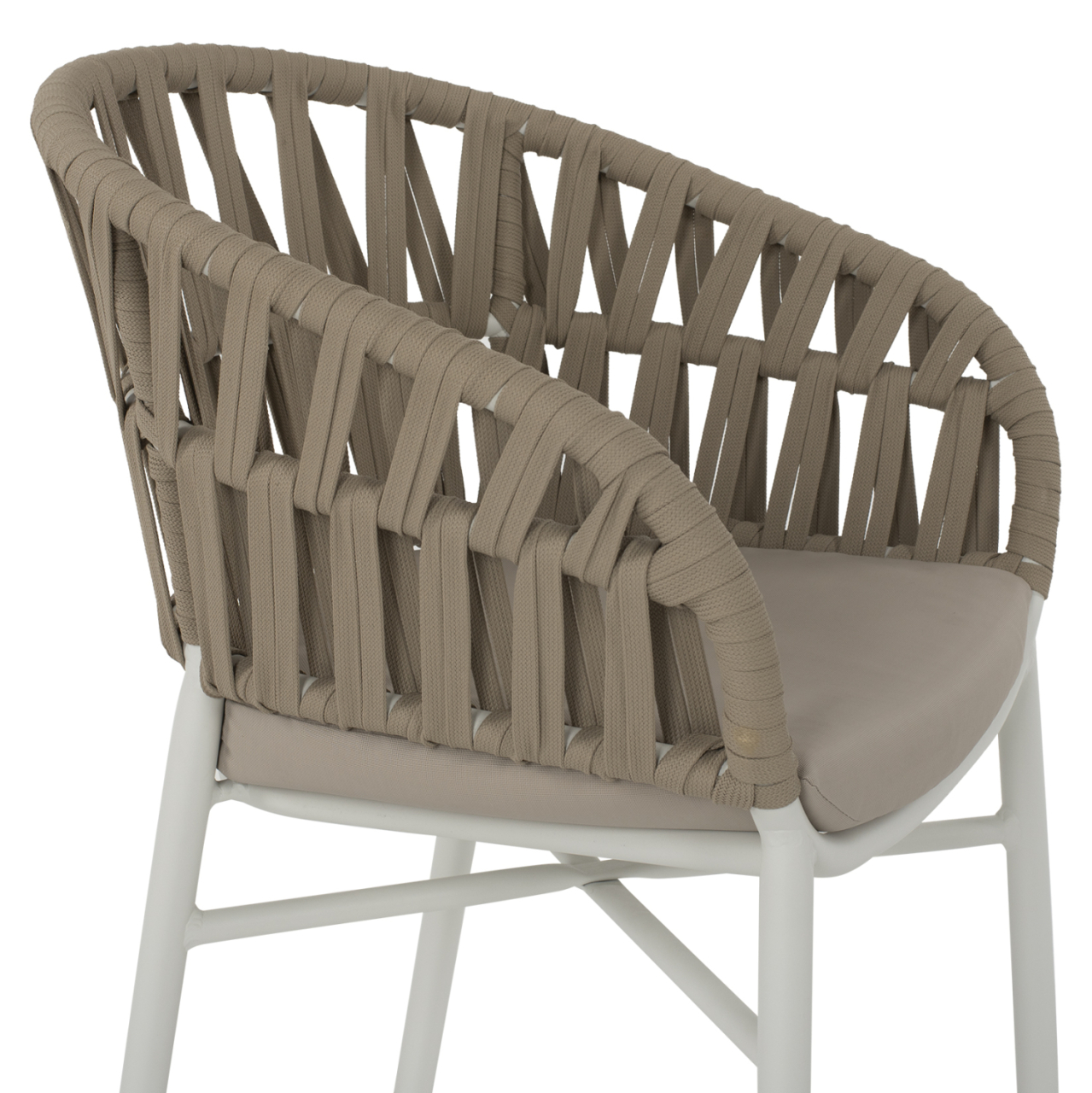 ARMCHAIR ALUMINUM WHITE WITH BEIGE ROPE 57x56x78Η cm.HM5857.02 [9]