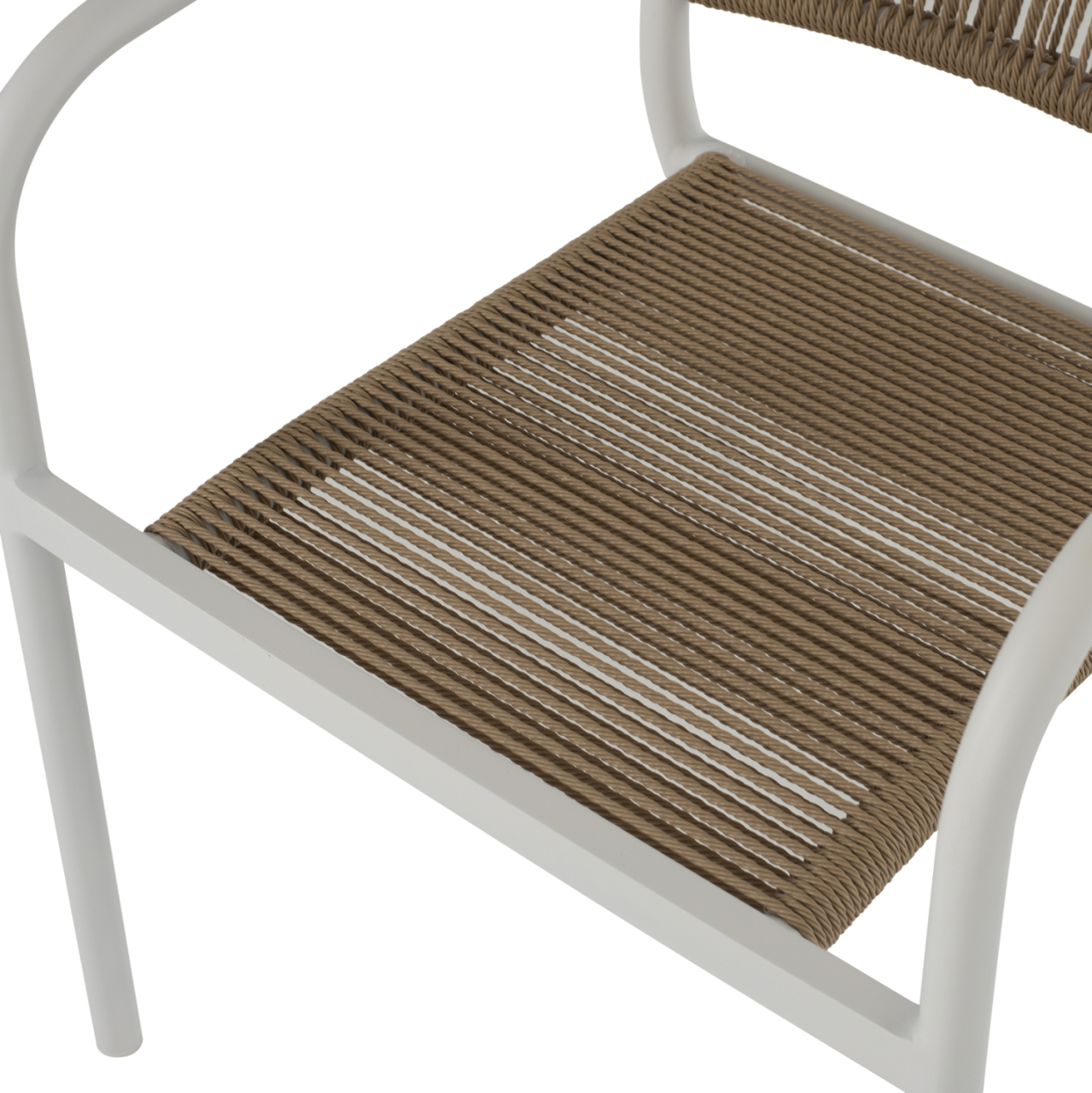 ARMCHAIR ALUMINUM WHITE WITH PE RATTAN WICKER HM5856.01 57x63x80Hcm. [8]