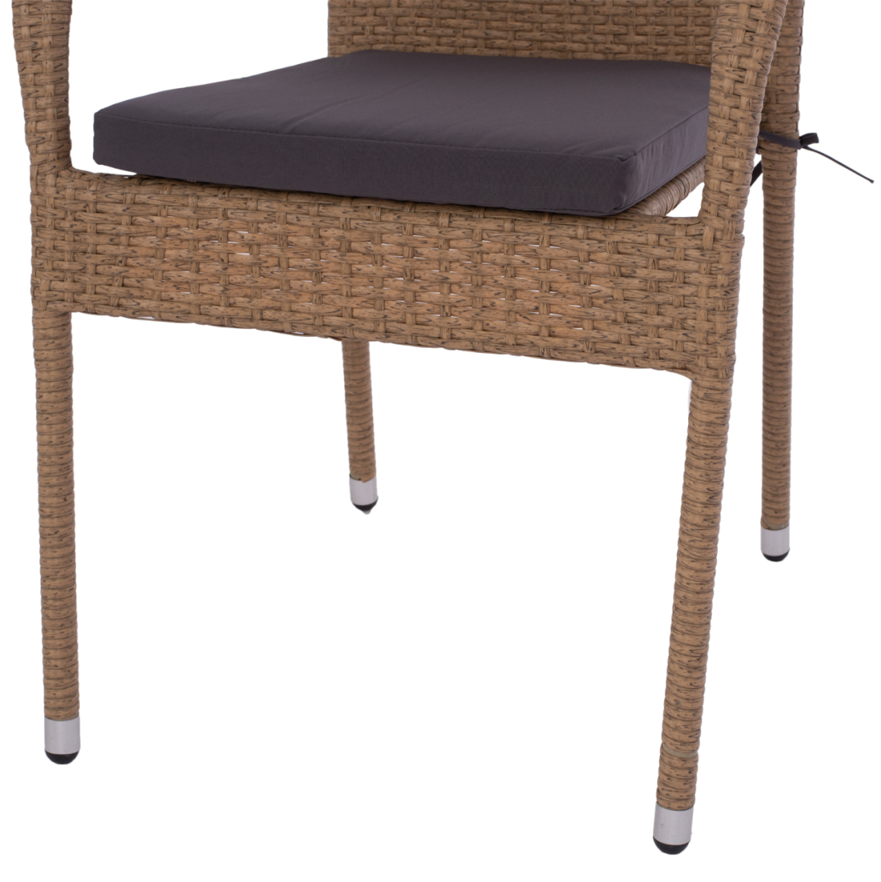 ARMCHAIR "ANISHA" METAL WITH BROWN-MOCHA WICKER AND SEAT CUSHION HM5685.02 56x60x94H CM. [9]