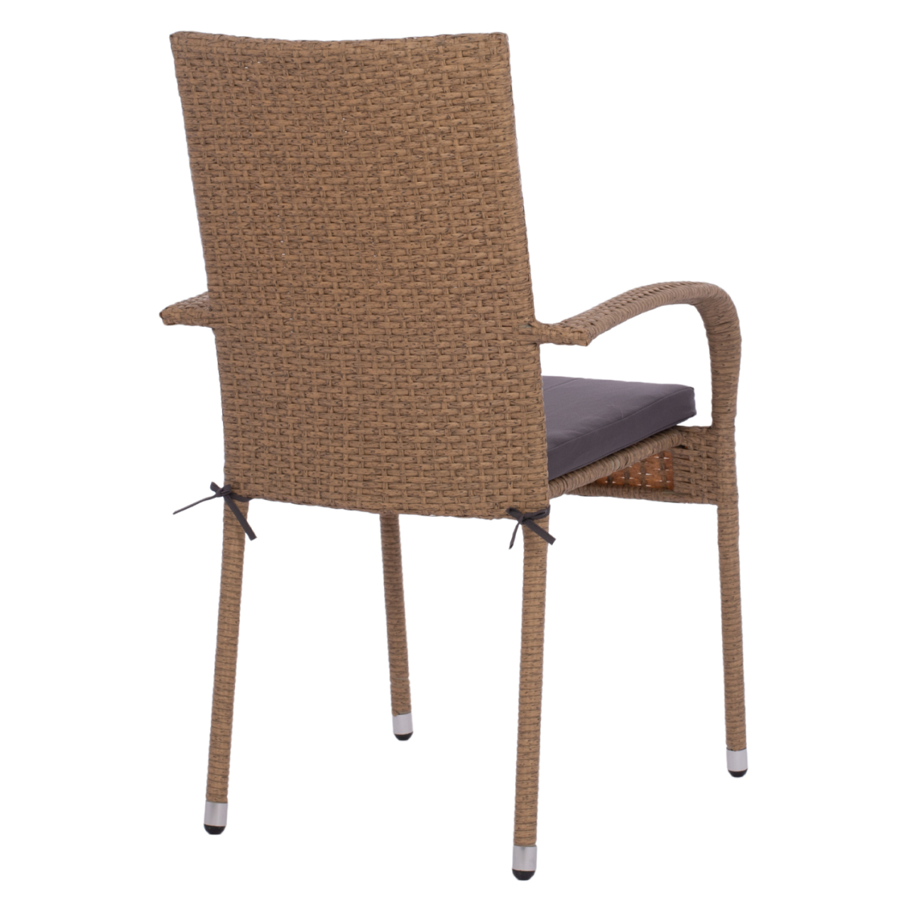 ARMCHAIR "ANISHA" METAL WITH BROWN-MOCHA WICKER AND SEAT CUSHION HM5685.02 56x60x94H CM. [5]
