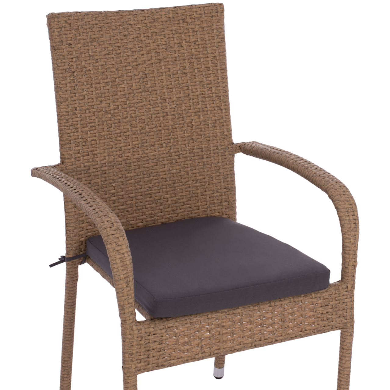 ARMCHAIR "ANISHA" METAL WITH BROWN-MOCHA WICKER AND SEAT CUSHION HM5685.02 56x60x94H CM. [7]