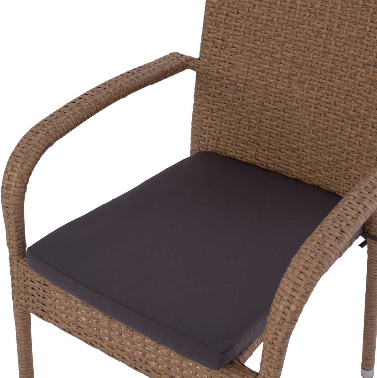 ARMCHAIR "ANISHA" METAL WITH BROWN-MOCHA WICKER AND SEAT CUSHION HM5685.02 56x60x94H CM. [8]