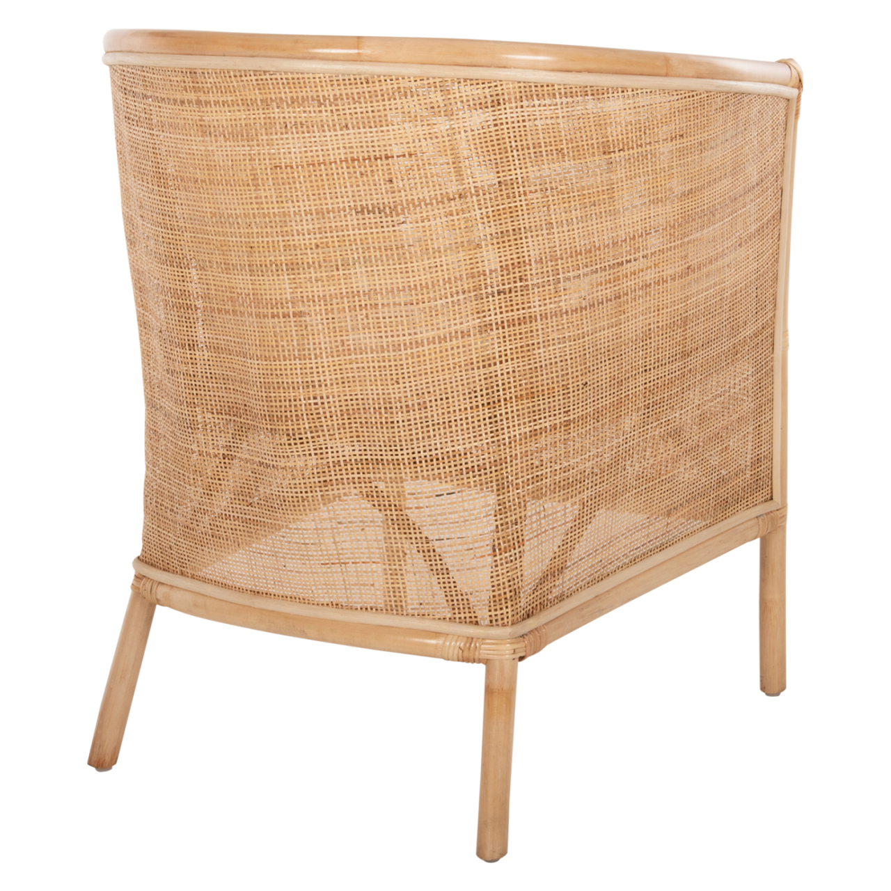 ARMCHAIR APRON HM9818 PERFORATED RATTAN IN NATURAL-WHITE CUSHION--B'RATED 75x70x85Hcm. [5]