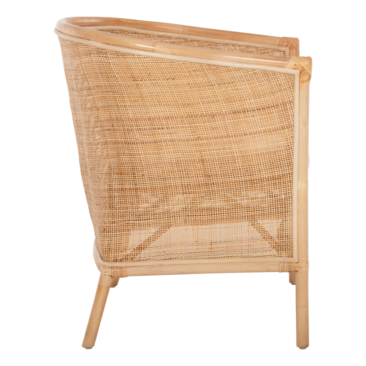 ARMCHAIR APRON HM9818 PERFORATED RATTAN IN NATURAL-WHITE CUSHION--B'RATED 75x70x85Hcm. [4]