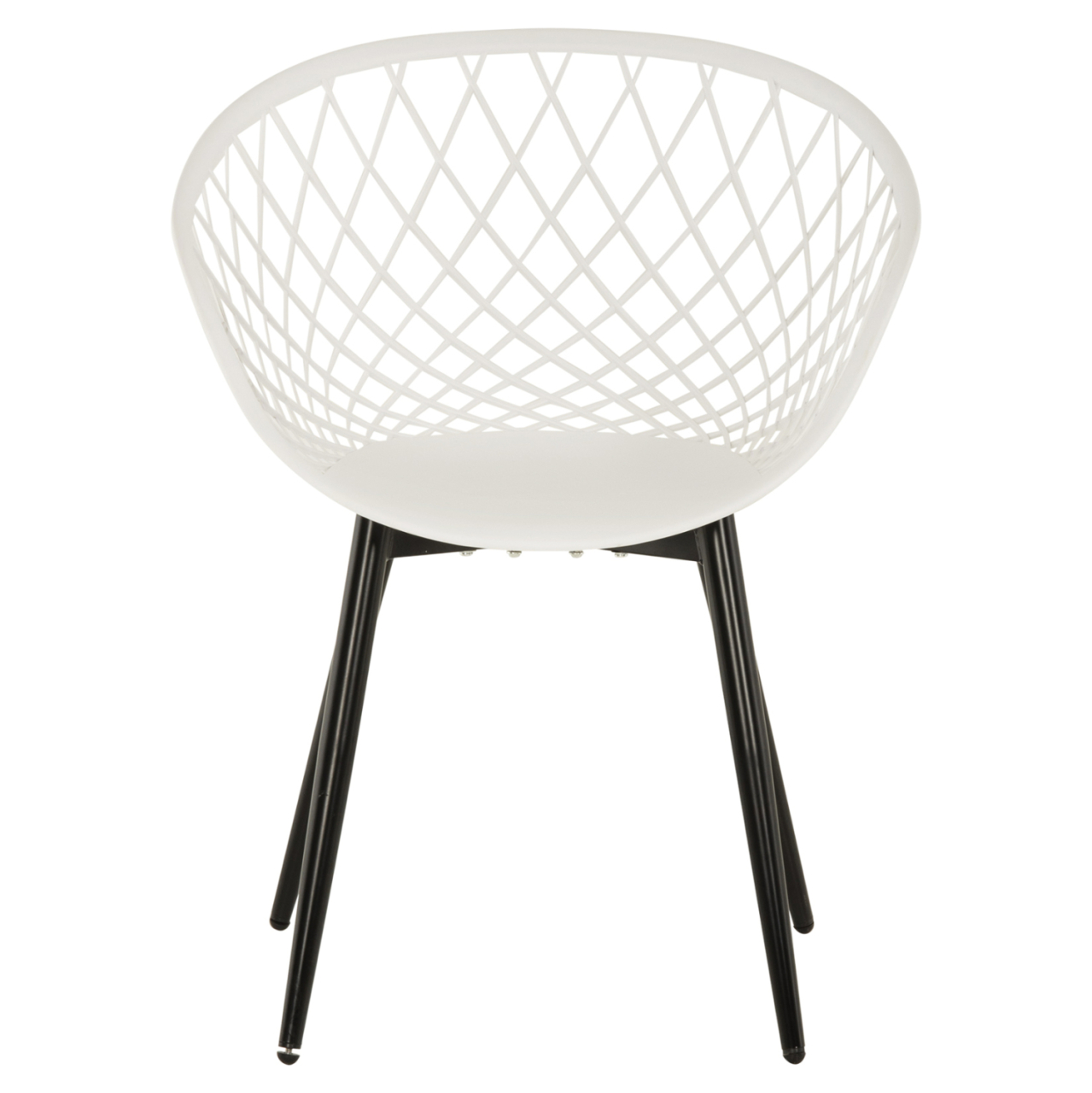 ARMCHAIR ARIADNE HM8001.21 WHITE POLYPROPYLENE-BLACK METAL LEGS 63x56x80Hcm. [3]