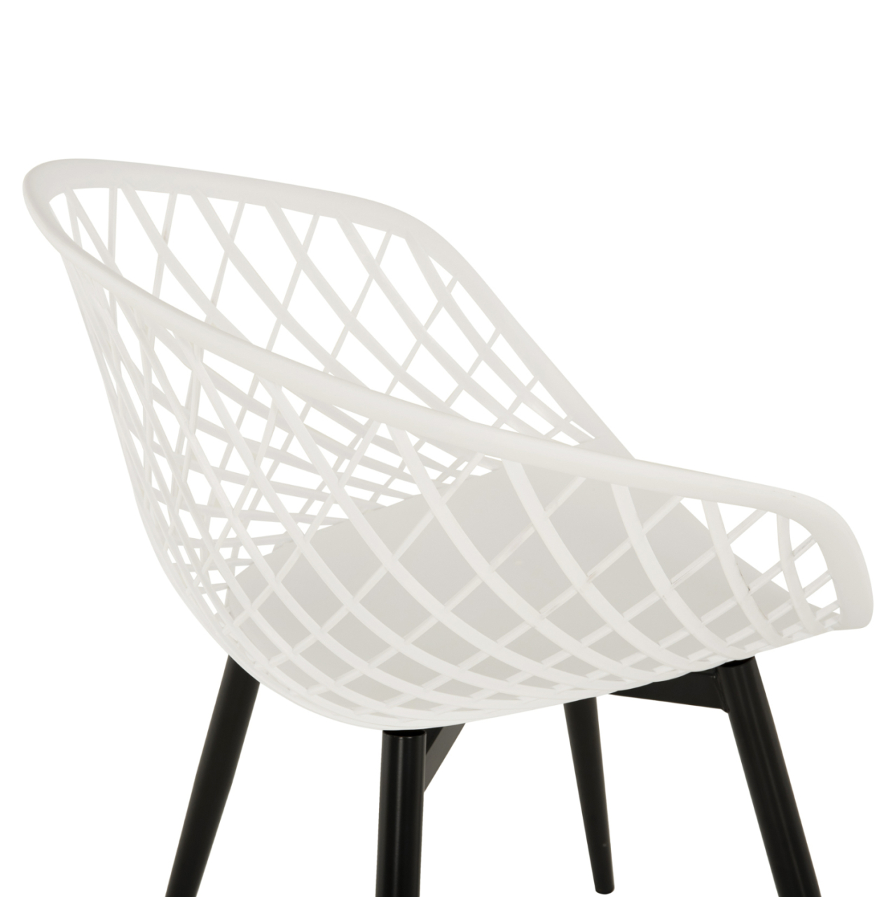 ARMCHAIR ARIADNE HM8001.21 WHITE POLYPROPYLENE-BLACK METAL LEGS 63x56x80Hcm. [8]