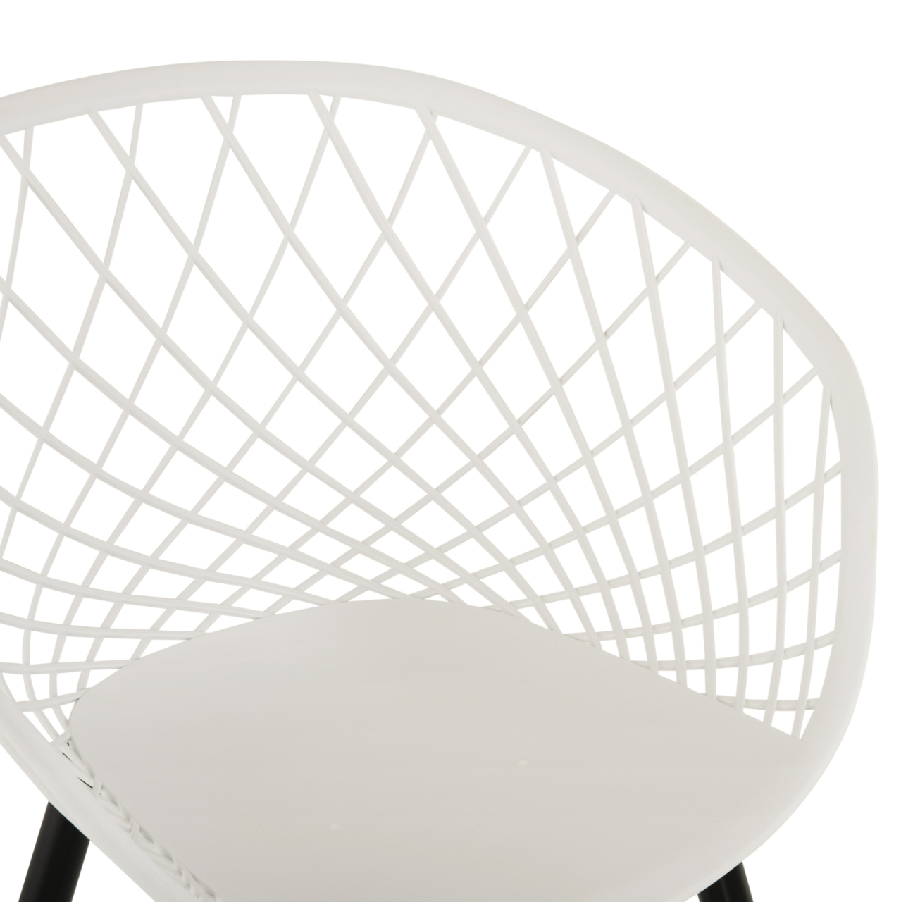 ARMCHAIR ARIADNE HM8001.21 WHITE POLYPROPYLENE-BLACK METAL LEGS 63x56x80Hcm. [7]