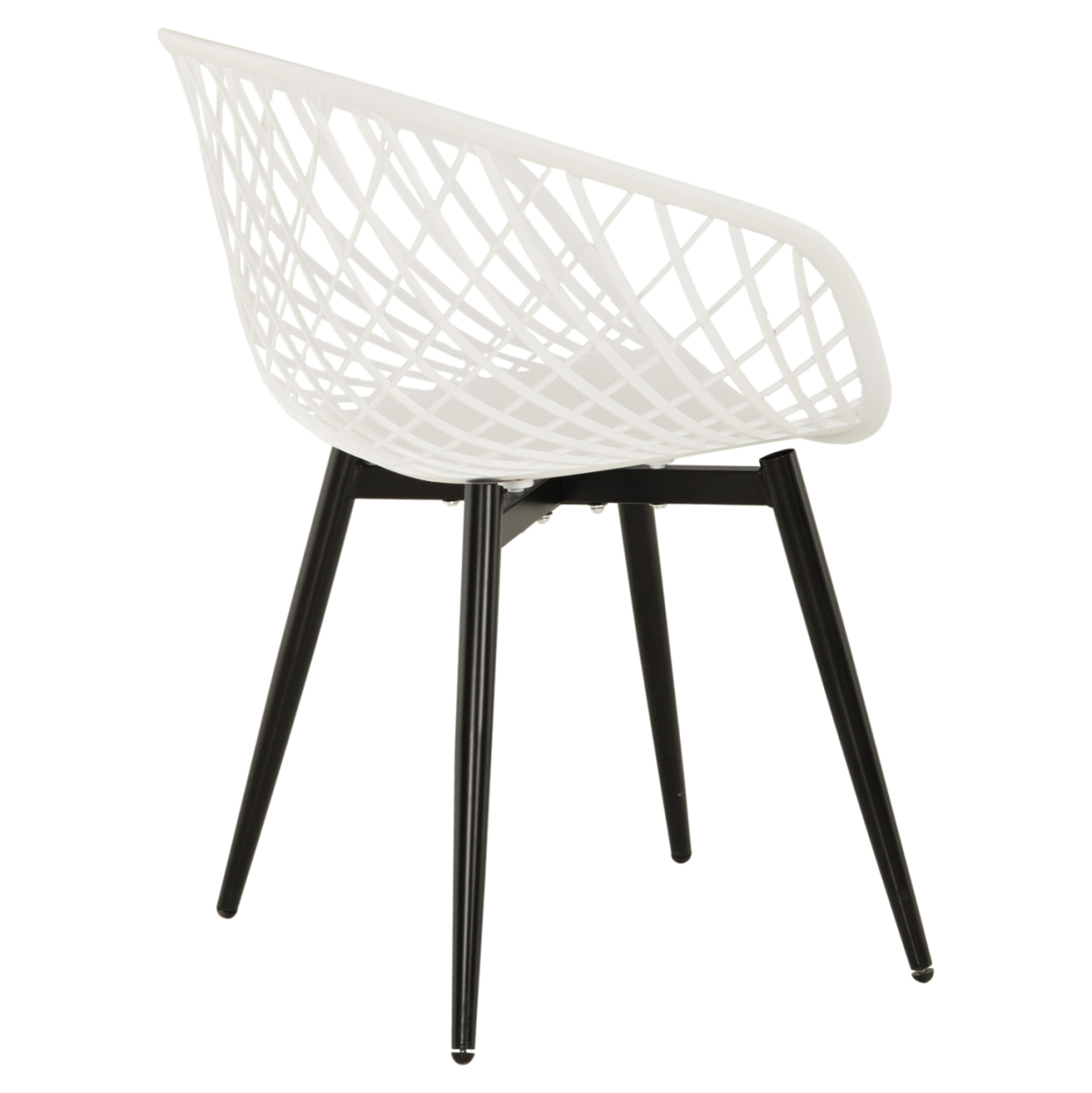ARMCHAIR ARIADNE HM8001.21 WHITE POLYPROPYLENE-BLACK METAL LEGS 63x56x80Hcm. [5]