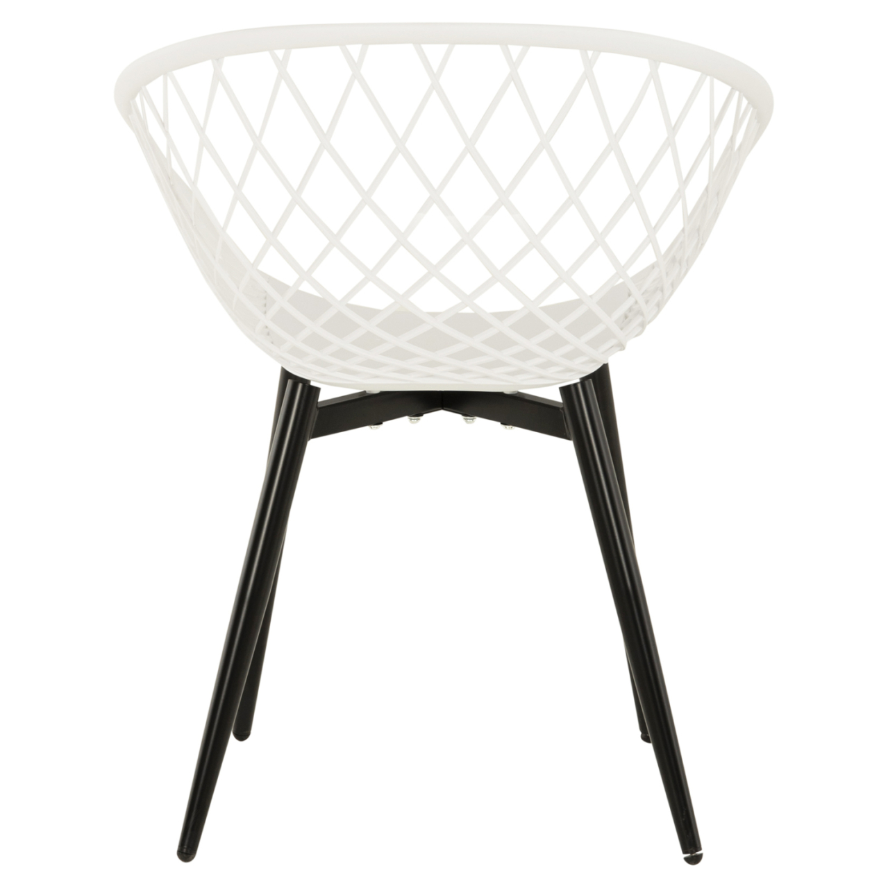 ARMCHAIR ARIADNE HM8001.21 WHITE POLYPROPYLENE-BLACK METAL LEGS 63x56x80Hcm. [6]