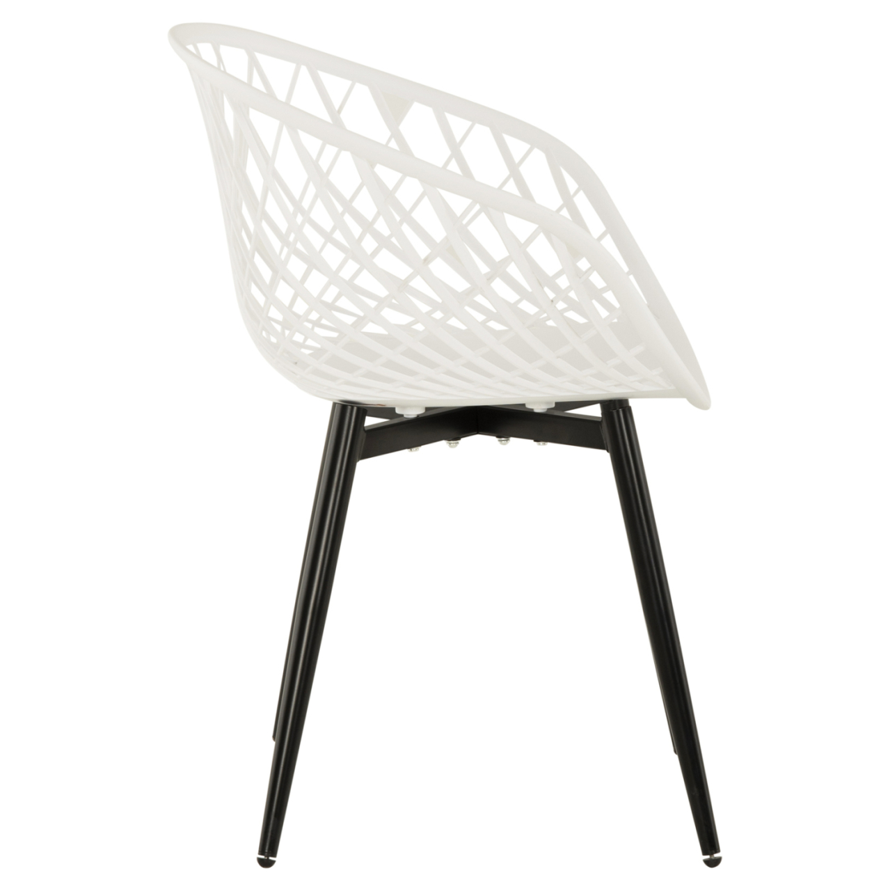 ARMCHAIR ARIADNE HM8001.21 WHITE POLYPROPYLENE-BLACK METAL LEGS 63x56x80Hcm. [4]