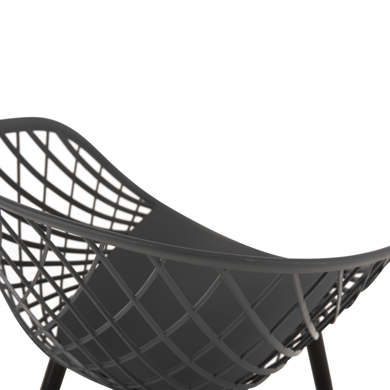 ARMCHAIR ARIADNE HM8001.30 GREY POLYPROPYLENE-BLACK METAL LEGS 63x56x80Hcm. [8]