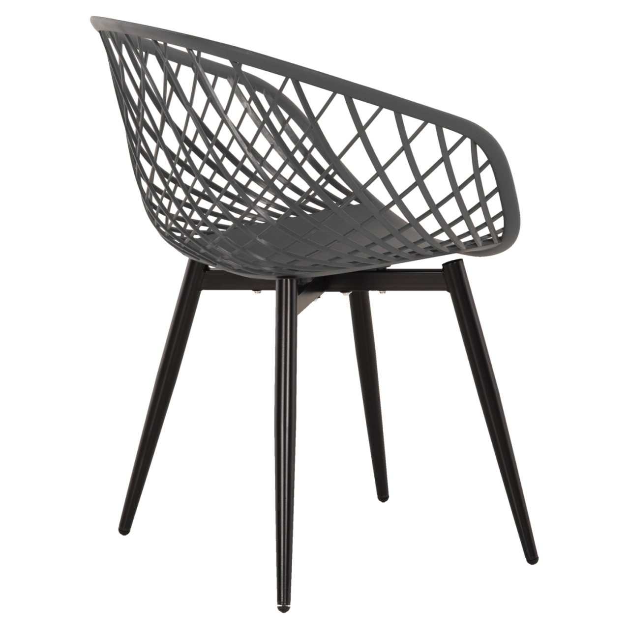 ARMCHAIR ARIADNE HM8001.30 GREY POLYPROPYLENE-BLACK METAL LEGS 63x56x80Hcm. [5]