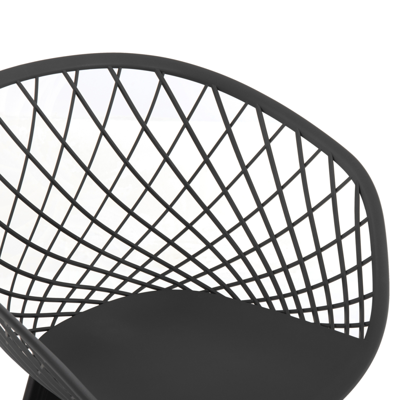 ARMCHAIR ARIADNE HM8001.30 GREY POLYPROPYLENE-BLACK METAL LEGS 63x56x80Hcm. [7]
