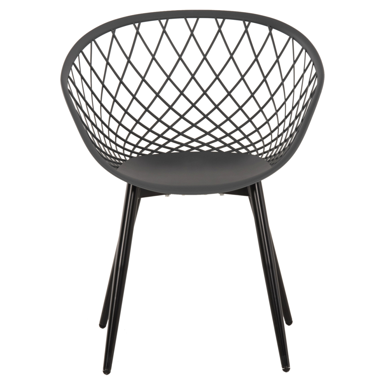 ARMCHAIR ARIADNE HM8001.30 GREY POLYPROPYLENE-BLACK METAL LEGS 63x56x80Hcm. [3]