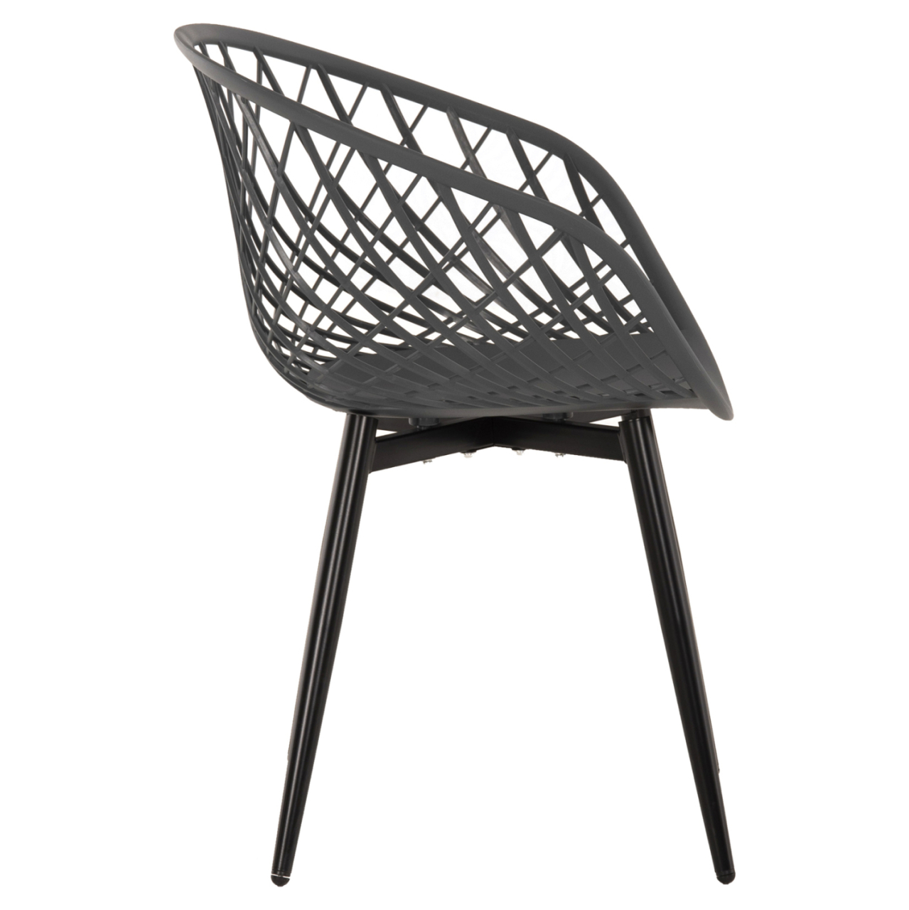 ARMCHAIR ARIADNE HM8001.30 GREY POLYPROPYLENE-BLACK METAL LEGS 63x56x80Hcm. [4]