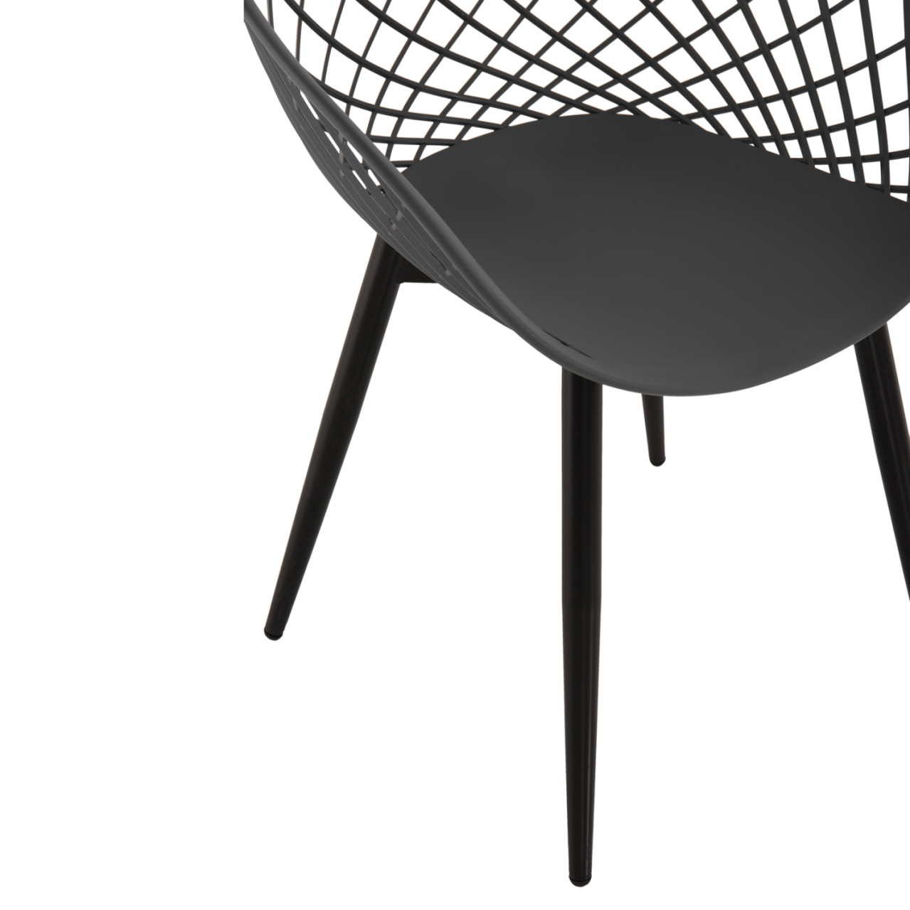 ARMCHAIR ARIADNE HM8001.30 GREY POLYPROPYLENE-BLACK METAL LEGS 63x56x80Hcm. [10]