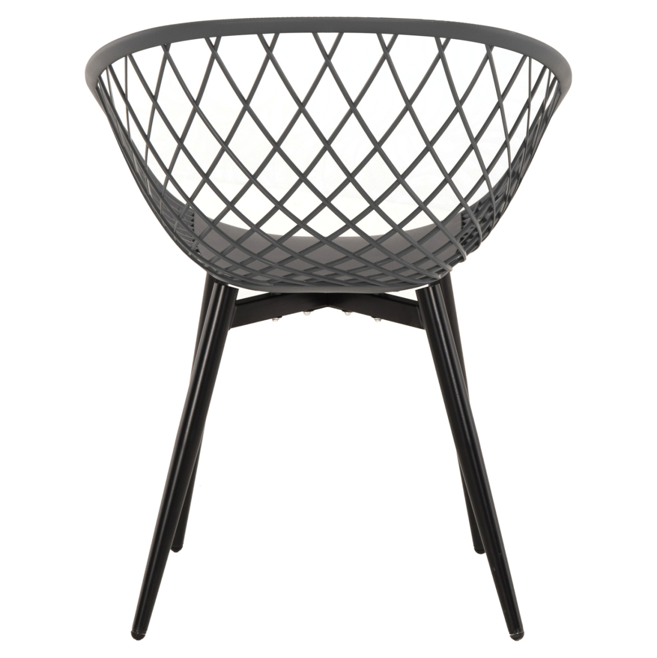 ARMCHAIR ARIADNE HM8001.30 GREY POLYPROPYLENE-BLACK METAL LEGS 63x56x80Hcm. [6]