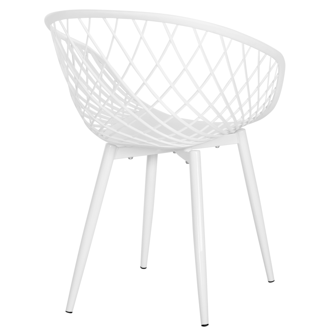 ARMCHAIR ARIADNE HM8001.31 WHITE POLYPROPYLENE-WHITE METAL LEGS 62x54x81Hcm. [5]