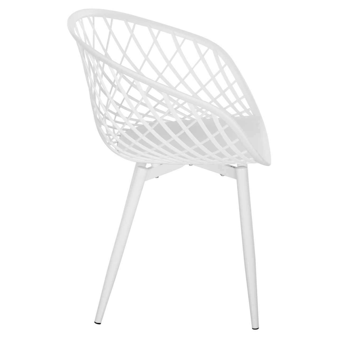 ARMCHAIR ARIADNE HM8001.31 WHITE POLYPROPYLENE-WHITE METAL LEGS 62x54x81Hcm. [4]