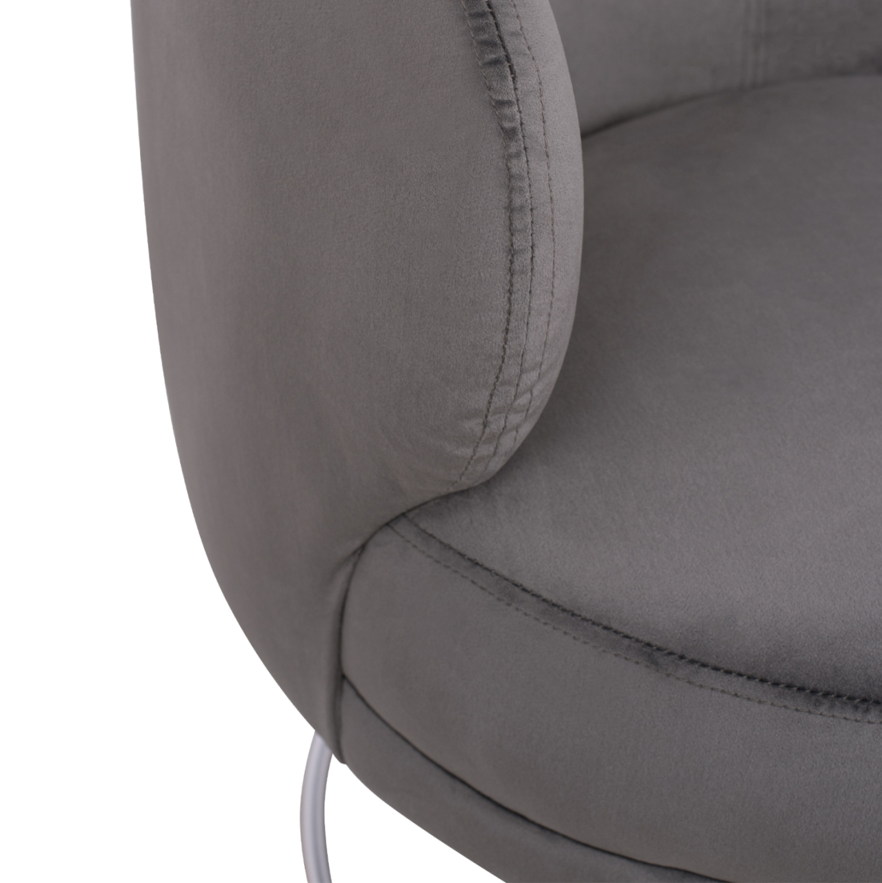 Armchair Arien HM8403.01,velvet grey,silver base 80x75x82cm [8]