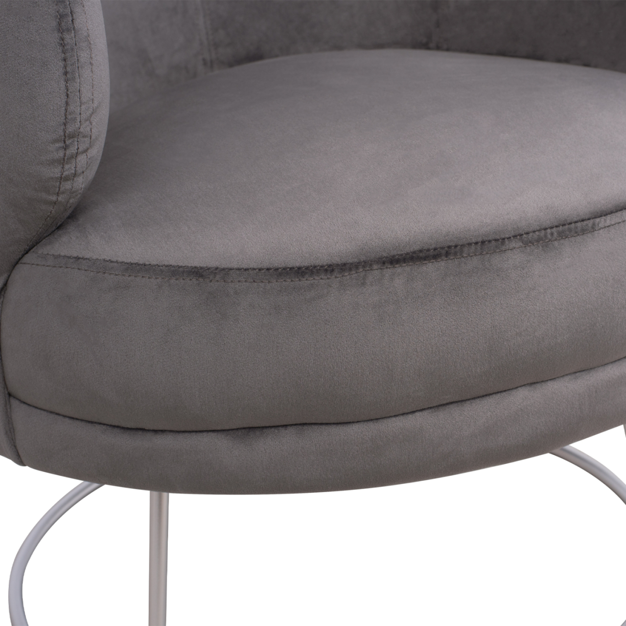 Armchair Arien HM8403.01,velvet grey,silver base 80x75x82cm [7]