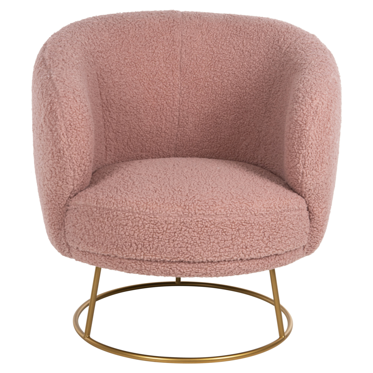 ARMCHAIR ARIEN HM8403.22 BOUCLE FABRIC IN DUSTY PINK-GOLD METAL BASE 78x75x84Hcm. [3]
