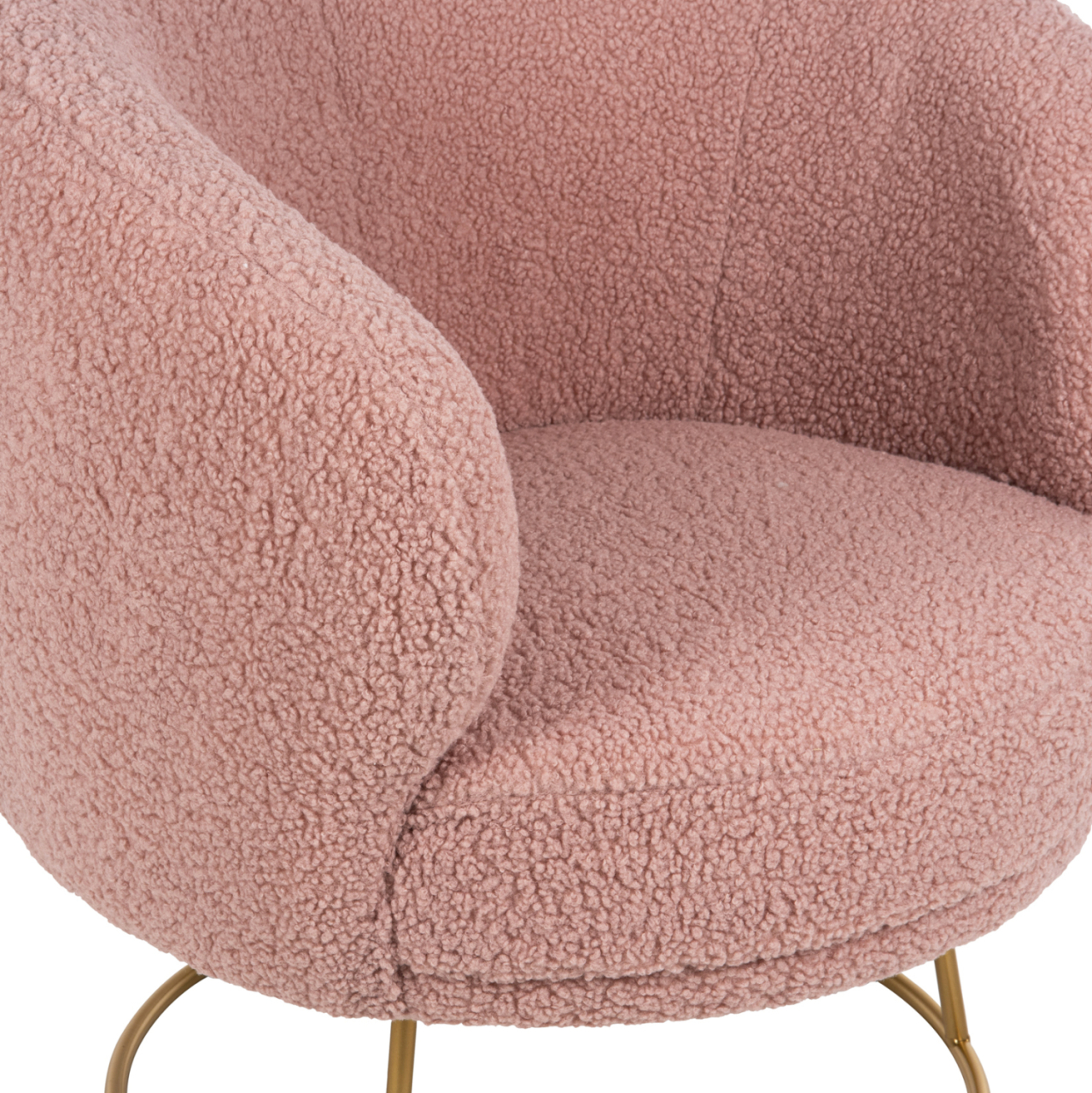 ARMCHAIR ARIEN HM8403.22 BOUCLE FABRIC IN DUSTY PINK-GOLD METAL BASE 78x75x84Hcm. [7]
