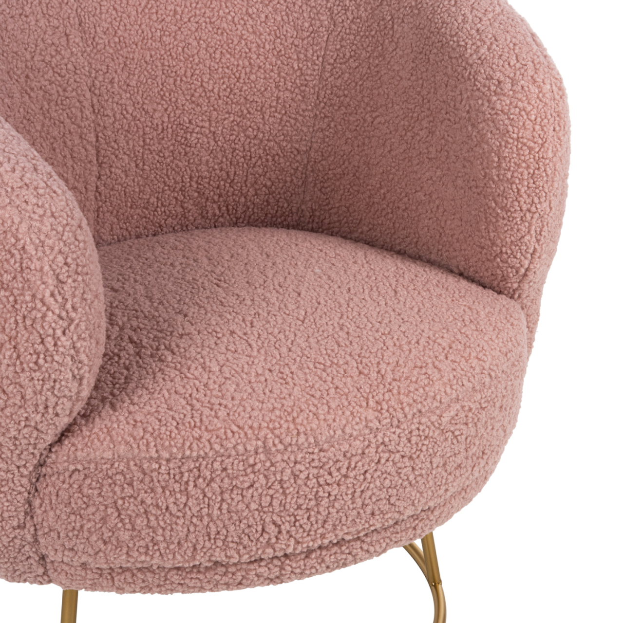 ARMCHAIR ARIEN HM8403.22 BOUCLE FABRIC IN DUSTY PINK-GOLD METAL BASE 78x75x84Hcm. [8]