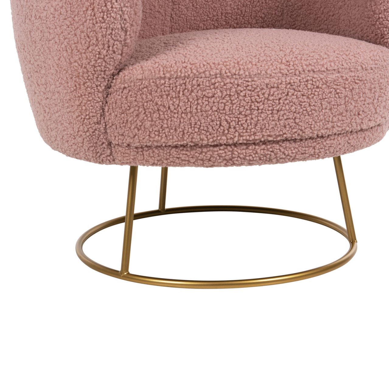 ARMCHAIR ARIEN HM8403.22 BOUCLE FABRIC IN DUSTY PINK-GOLD METAL BASE 78x75x84Hcm. [9]