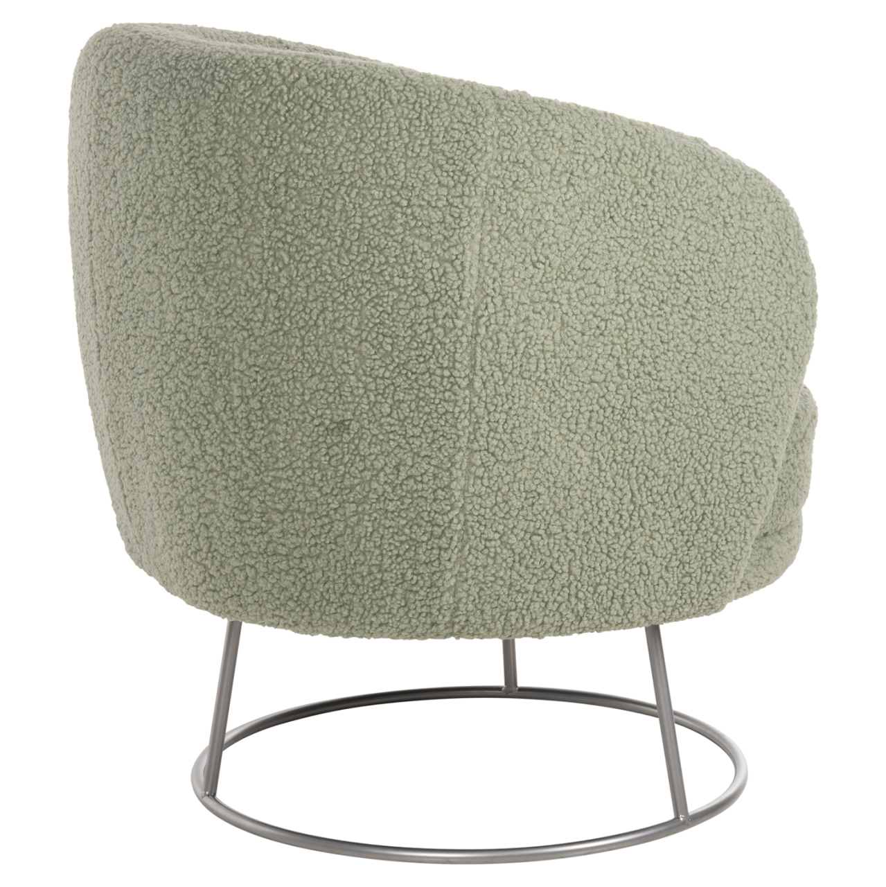 ARMCHAIR ARIEN HM8403.27 BOUCLE FABRIC IN PISTACHIO GREEN-SILVER METAL BASE 78x75x84Hcm. [4]