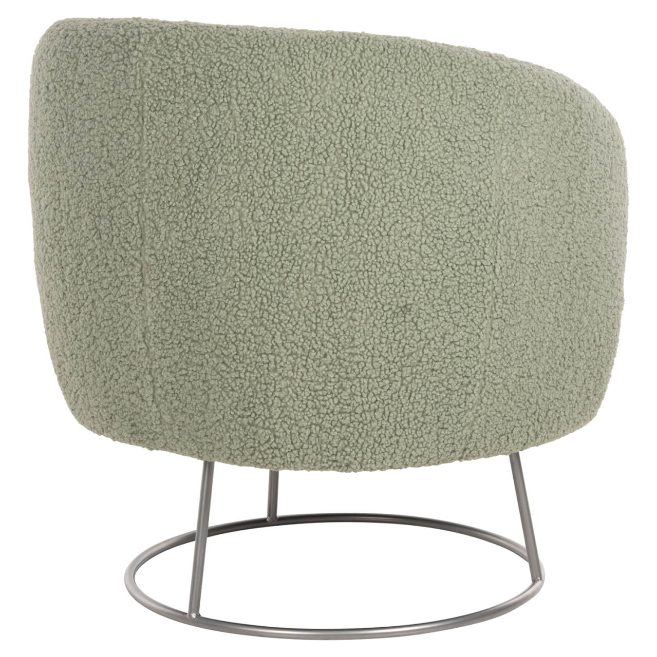 ARMCHAIR ARIEN HM8403.27 BOUCLE FABRIC IN PISTACHIO GREEN-SILVER METAL BASE 78x75x84Hcm. [5]