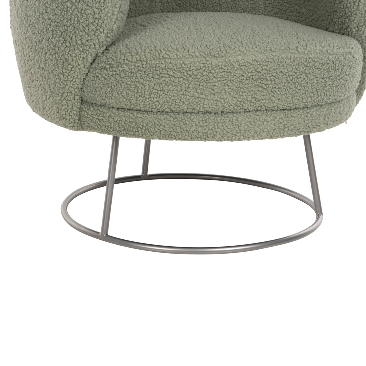 ARMCHAIR ARIEN HM8403.27 BOUCLE FABRIC IN PISTACHIO GREEN-SILVER METAL BASE 78x75x84Hcm. [10]