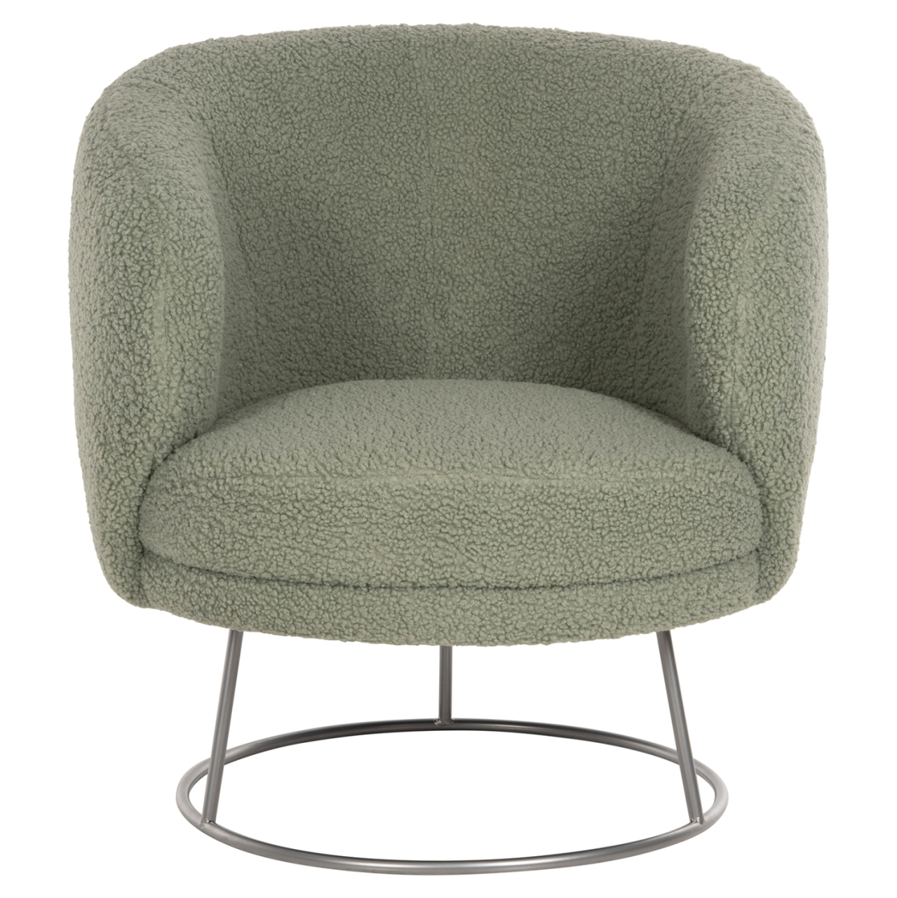ARMCHAIR ARIEN HM8403.27 BOUCLE FABRIC IN PISTACHIO GREEN-SILVER METAL BASE 78x75x84Hcm. [3]