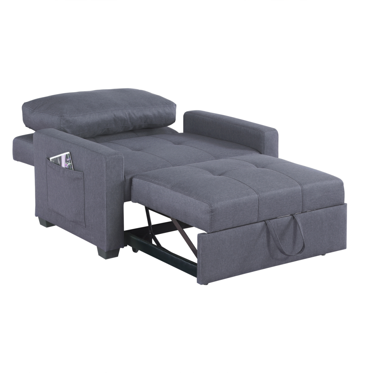Armchair-Bed Kanna HM3083.10, Grey fabric, 112x96x85Η cm [3]
