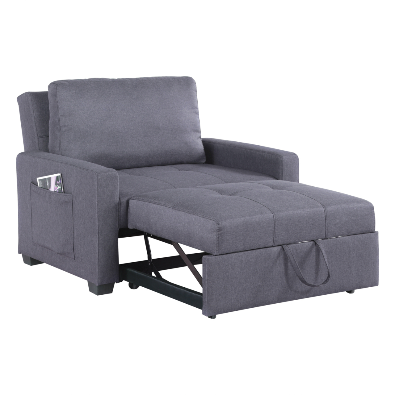 Armchair-Bed Kanna HM3083.10, Grey fabric, 112x96x85Η cm [2]