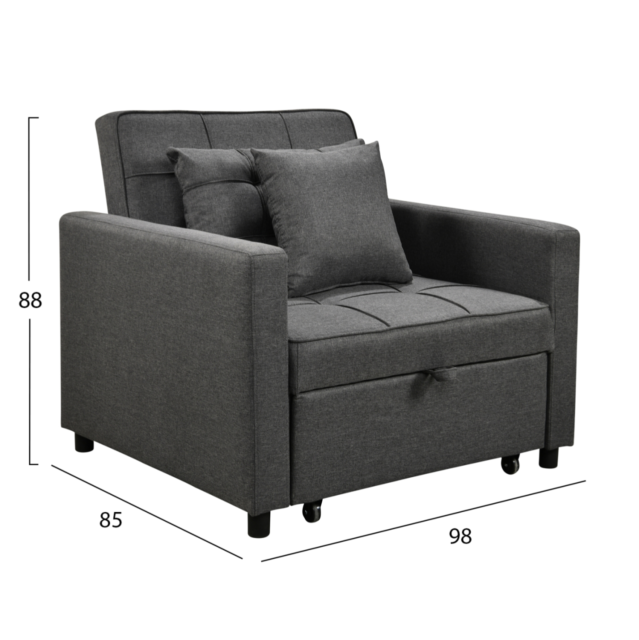 ARMCHAIR-BED MERO HM3306.01 GREY FABRIC 98x85x88Hcm. [2]