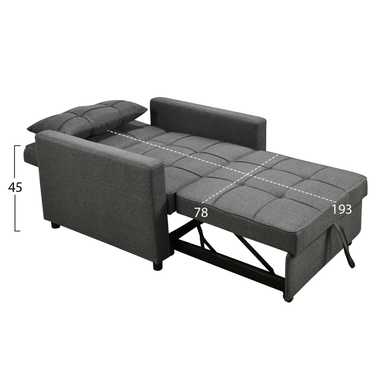 ARMCHAIR-BED MERO HM3306.01 GREY FABRIC 98x85x88Hcm. [3]