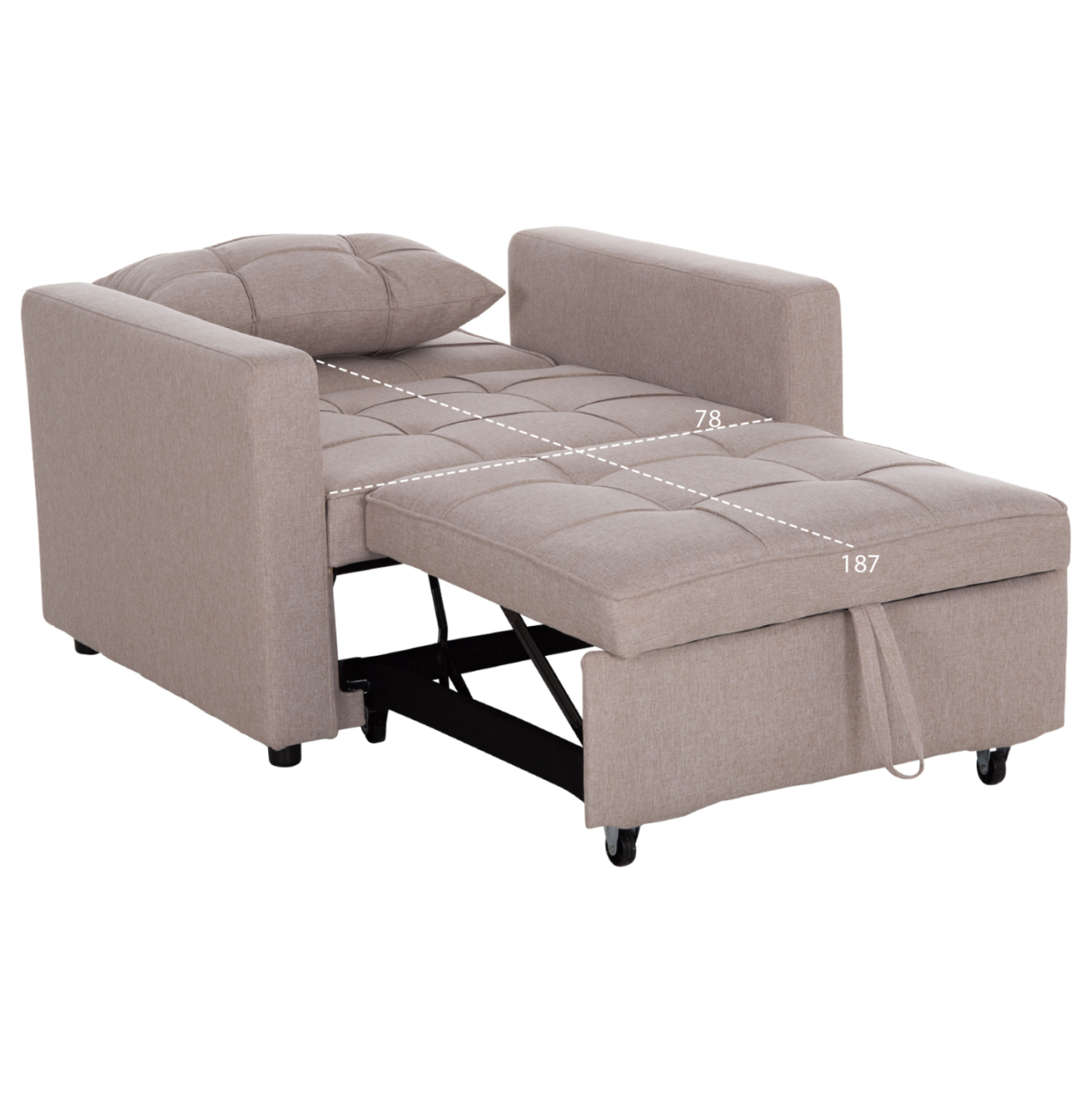 ARMCHAIR-BED MERO HM3306.03 BEIGE FABRIC 100x90x83Hcm. [3]