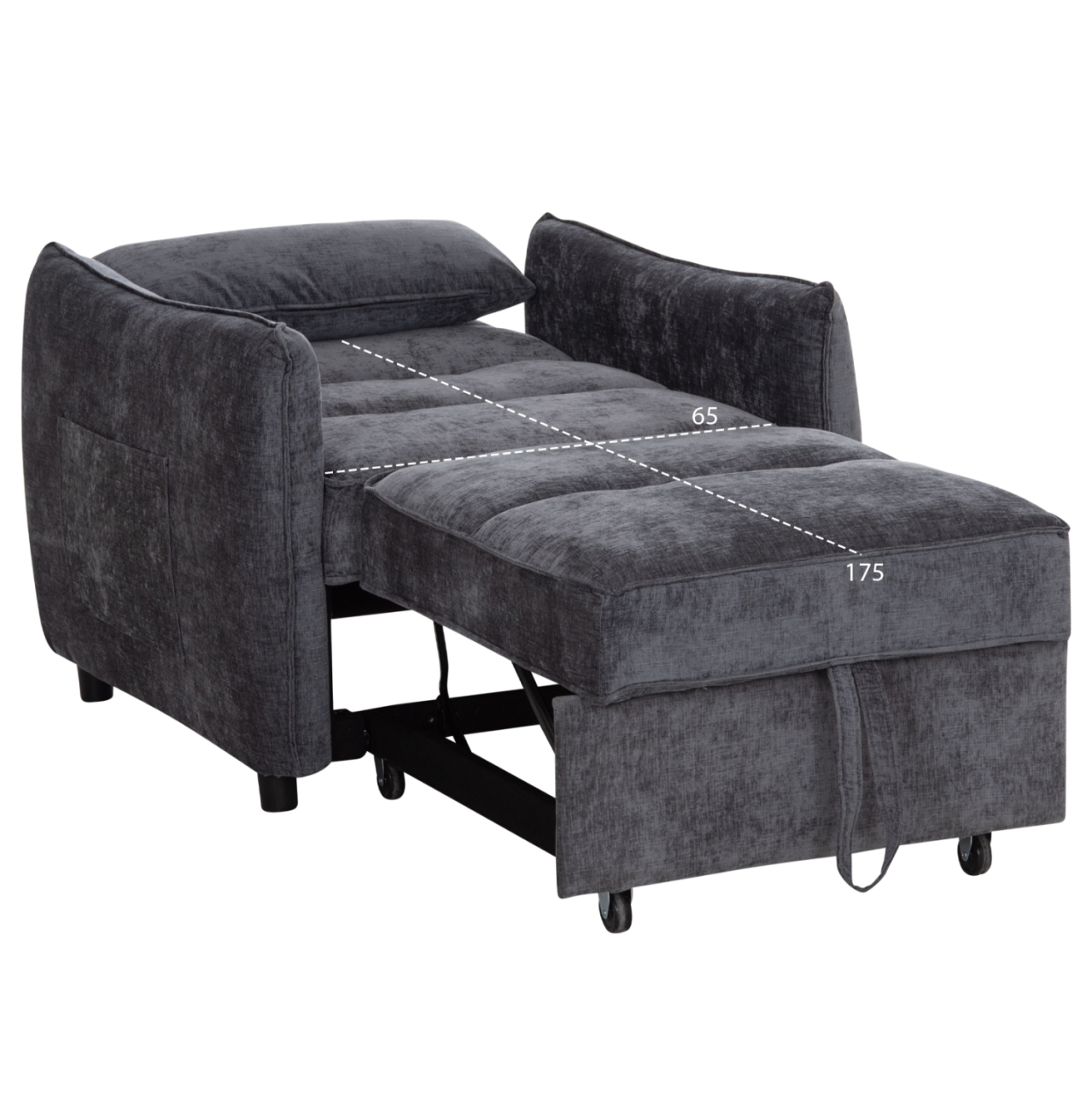 ARMCHAIR-BED ORYN HM3307.01 GREY FABRIC 85x88x78Hcm. [3]