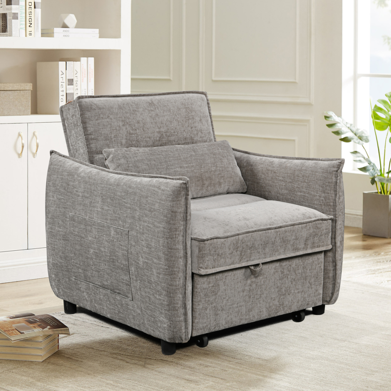 ARMCHAIR-BED ORYN HM3307.03 BEIGE FABRIC 89x85x84Hcm. [2]
