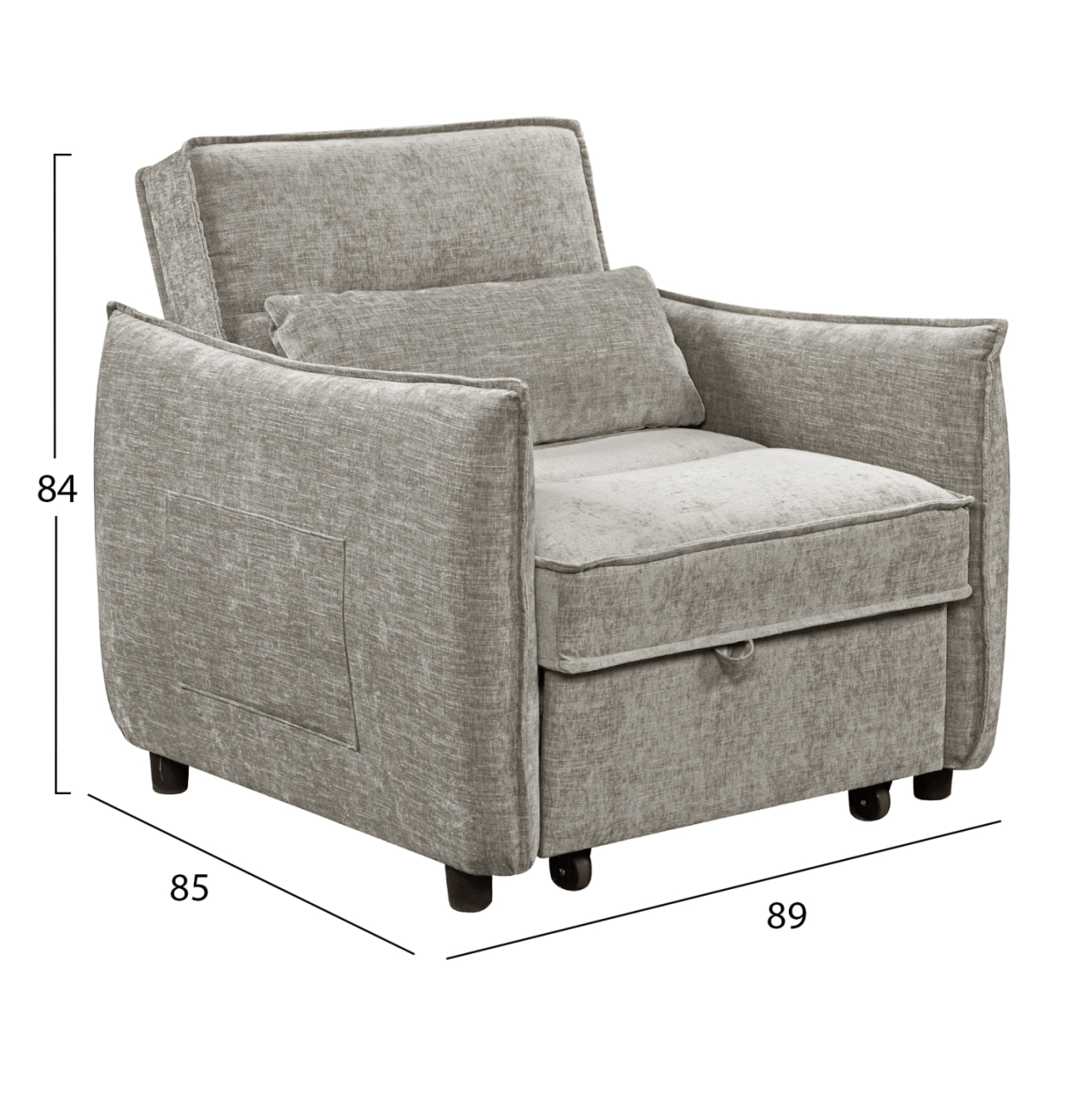 ARMCHAIR-BED ORYN HM3307.03 BEIGE FABRIC 89x85x84Hcm. [3]